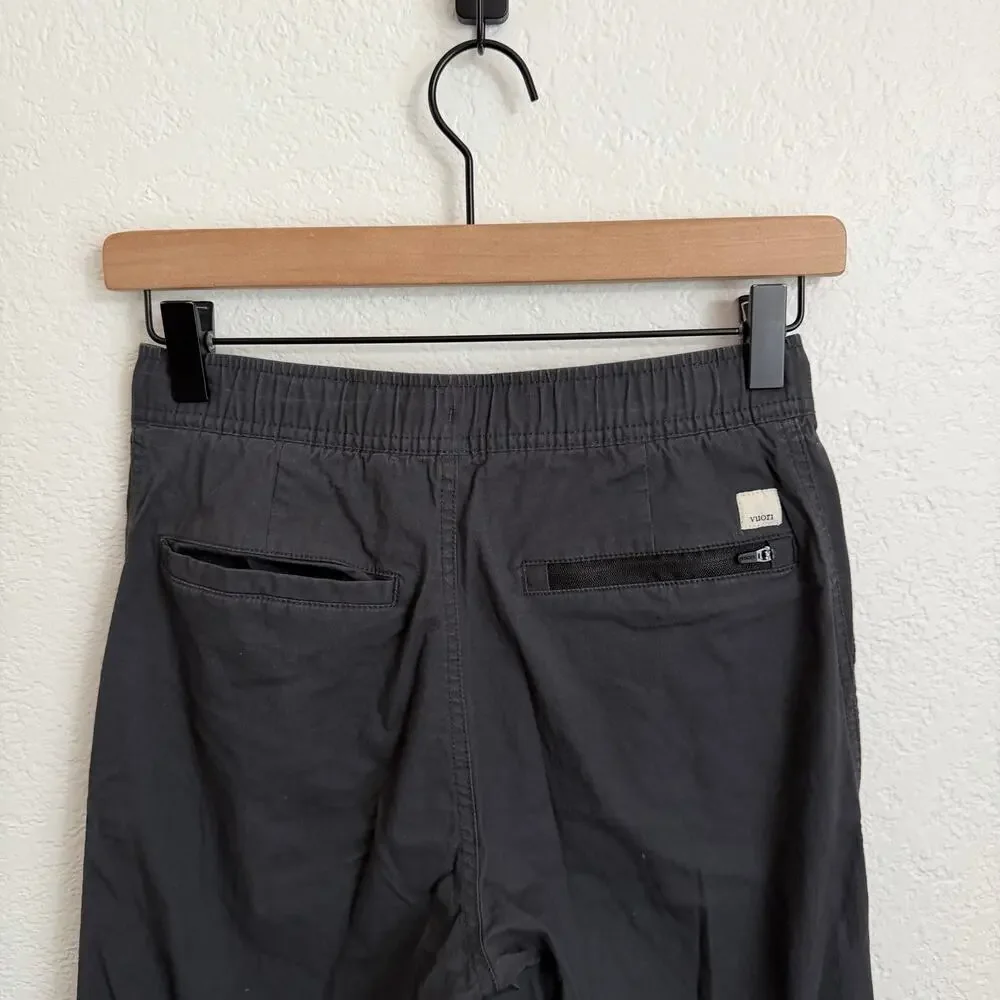Vuori DuraTerra Ripstop Wide Leg Ankle Cropped Pants Charcoal Black Gray XS